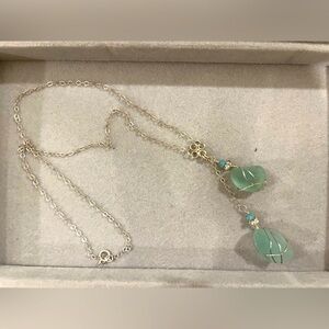 BUNDLED JEWELRY COLLECTION Beach Glass or Gemstone Necklaces & pair of earrings